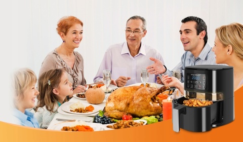 FRYTKOWNICA BEZTŁUSZCZOWA AIGOSTAR 4L 1600W LED, 7 PROGRAMÓW GOTOWANIE