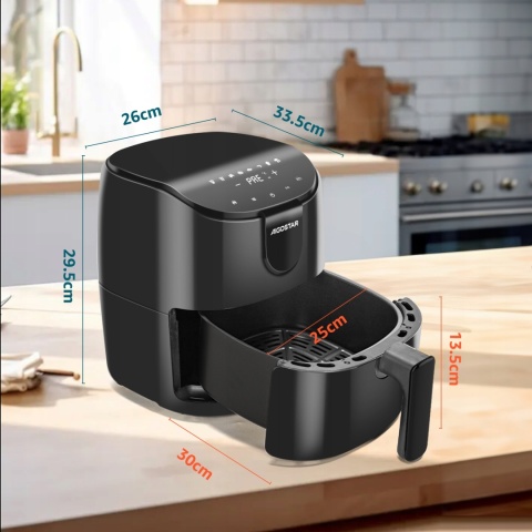 FRYTKOWNICA BEZTŁUSZCZOWA CZARN AAIGOSTAR HAYDEN X 1500W 4L LED 8 PROGRAMÓW