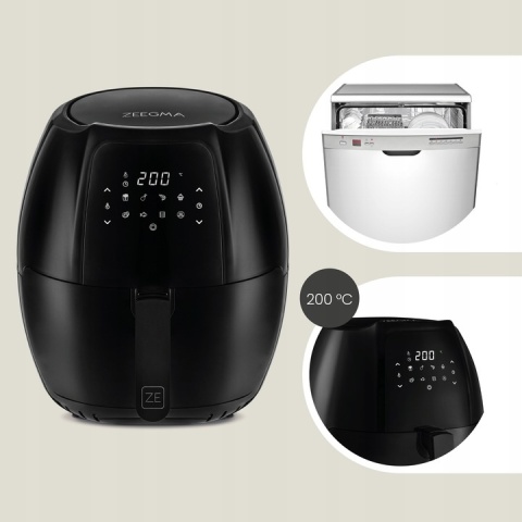 FRYTKOWNICA BEZTŁUSZCZOWA CZARNA ZEEGMA KNAPPER GRAND 7.7L 1800W LCD TIMER