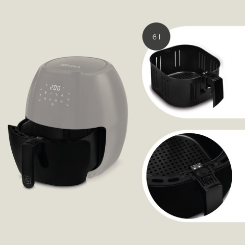 FRYTKOWNICA BEZTŁUSZCZOWA CZARNA ZEEGMA KNAPPER GRAND 7.7L 1800W LCD TIMER