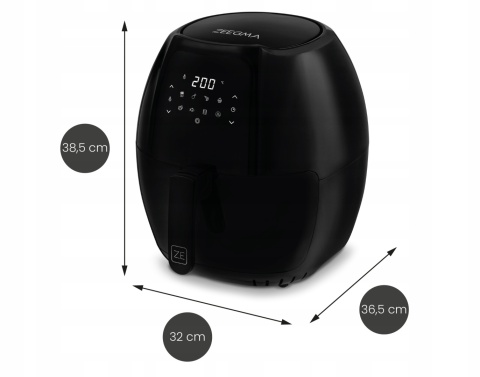 FRYTKOWNICA BEZTŁUSZCZOWA CZARNA ZEEGMA KNAPPER GRAND 7.7L 1800W LCD TIMER