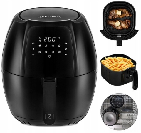 FRYTKOWNICA BEZTŁUSZCZOWA CZARNA ZEEGMA KNAPPER GRAND 7.7L 1800W LCD TIMER