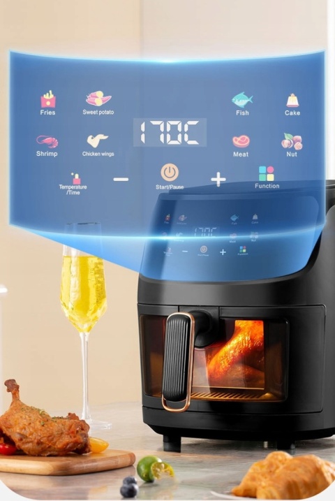 FRYTOWNICA BEZTŁUSZCZOWA AIR FRYER 1400W 5L - ZDROWE SMAŻENIE BEZ OLEJU