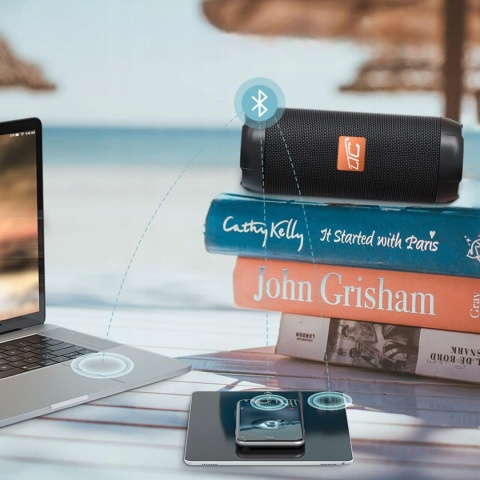 GŁOŚNIK BLUETOOTH PRZENOŚNY 4 WBUDOWANE GŁOŚNIKI, MOCNY BASS, RADIO FM USB