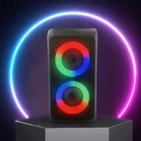 GŁOŚNIK PRO BLUETOOTH 4-WBUD. 37CM LED FM USB, 4000MAH, GRATIS MIKROFON