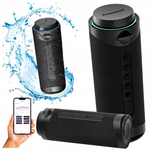GŁOŚNIK PRZENOŚNY TRONSMART T7 30W CZARNY BLUETOOTH 5.3 LED TWS WODOODPORNY