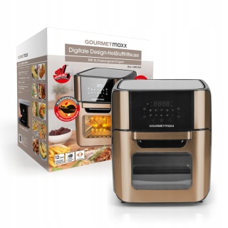 GOURMETMAXX AIRFRYER XXL 12L 1800W - 10 PROGRAMÓW, GRILL, TIMER, ZŁOTY