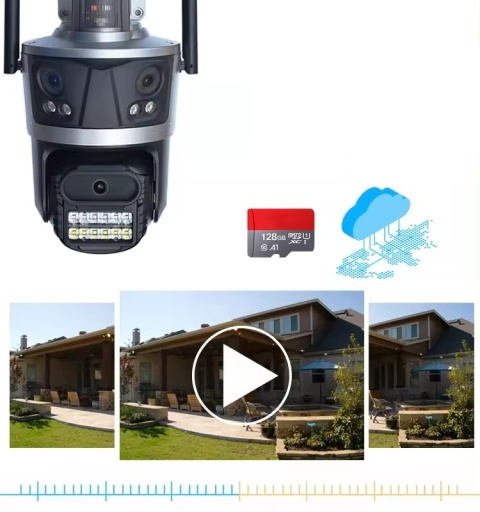 KAMERA IP OBROTOWA 3X4MPx ZOOM 8X, NOCNE WIDZENIE, DUAL AUDIO, WIFI, IP66