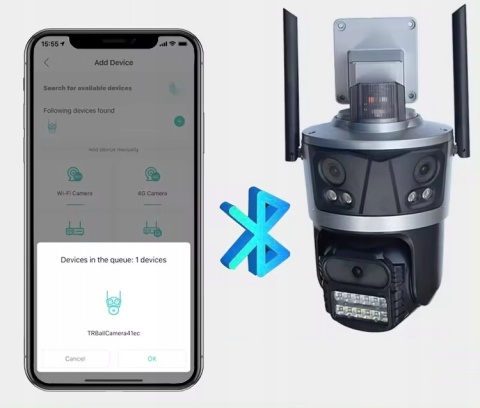 KAMERA IP OBROTOWA 3X4MPx ZOOM 8X, NOCNE WIDZENIE, DUAL AUDIO, WIFI, IP66