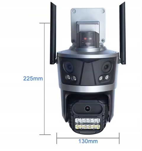 KAMERA IP OBROTOWA 3X4MPx ZOOM 8X, NOCNE WIDZENIE, DUAL AUDIO, WIFI, IP66
