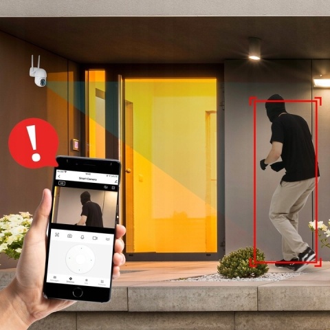 KAMERA IP WIFI ZEWNĘTRZNA 2MP FULLHD, OBROTOWA 355° ZOOM4X, DETEKCJA RUCHU