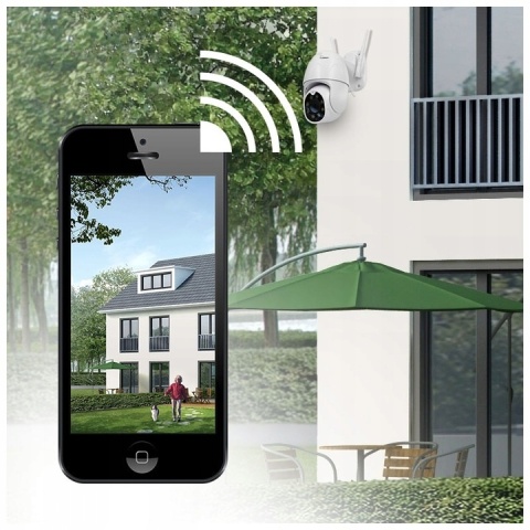 KAMERA IP WIFI ZEWNĘTRZNA 2MP FULLHD, OBROTOWA 355° ZOOM4X, DETEKCJA RUCHU