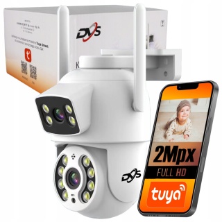 KAMERA IP WIFI ZEWNĘTRZNA OBROTOWA FULL HD 2 OBIEKTYWY IR, ZOOM X4 ALARM