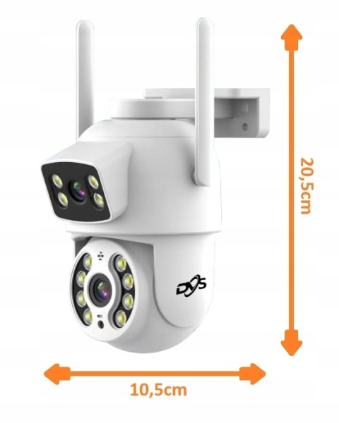 KAMERA IP WIFI ZEWNĘTRZNA OBROTOWA FULL HD 2 OBIEKTYWY IR, ZOOM X4 ALARM