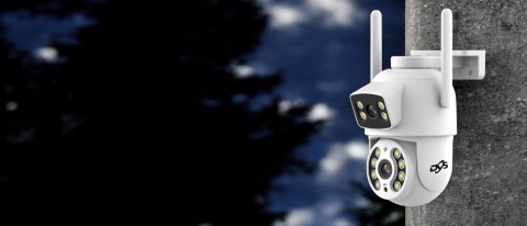 KAMERA IP WIFI ZEWNĘTRZNA OBROTOWA FULL HD 2 OBIEKTYWY IR, ZOOM X4 ALARM