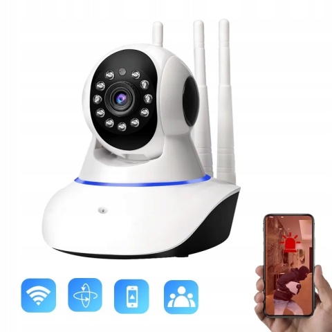KAMERA NIANIA HD 1080P Z WIFI, OBROTEM 360° I DWUSTRONNĄ KOMUNIKACJĄ, MAŁA