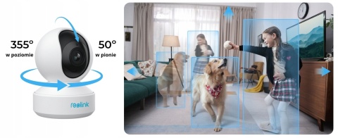 KAMERA WEWNĘTRZNA PTZ E340 2K 5MP WIFI 2.4/5GHZ 3XZOOM AUTO ŚLEDZENIE AUDIO