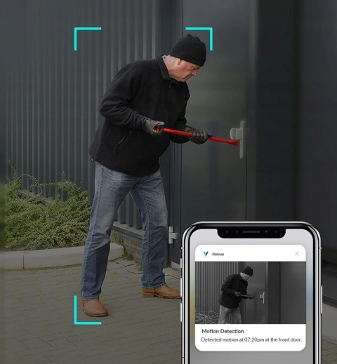 KAMERA ZEWNETRZNA IP WIFI 1080P Z NOKTOWIZJĄ IR WODOODPORNA DETEKCJA LUDZI