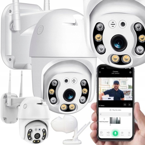 KAMERA ZEWNETRZNA WIFI FULL HD 1080P OBROTOWA 360° ZOOM 4X I DETEKCJA RUCHU