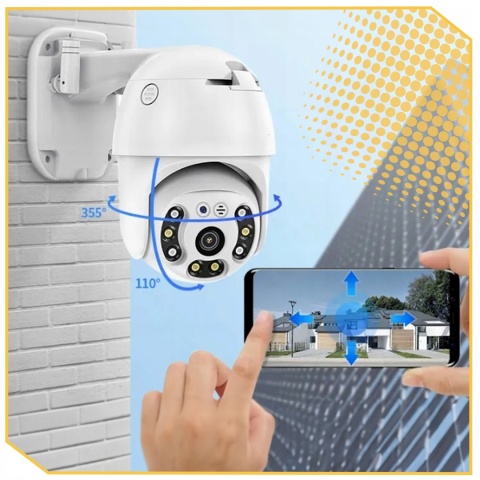 KAMERA ZEWNETRZNA WIFI FULL HD 1080P OBROTOWA 360° ZOOM 4X I DETEKCJA RUCHU