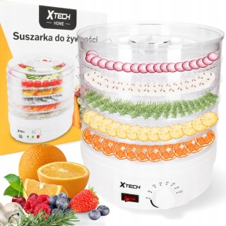 NOWOCZESNA SUSZARKA DO ŻYWNOŚCI XTECH 600W 5 POZIOMÓW REGULACJA TEMPERATURY