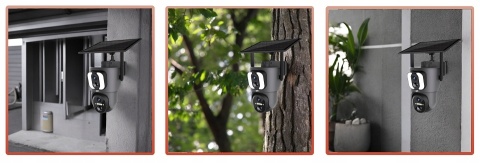 OBROTOWA KAMERA SOLARNA 2 OBIEKTYWY 2MP 4G SIM PIR AI DETEKCJA IP65 BATERIA