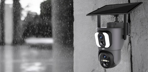 OBROTOWA KAMERA SOLARNA 2 OBIEKTYWY 2MP 4G SIM PIR AI DETEKCJA IP65 BATERIA