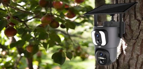 OBROTOWA KAMERA SOLARNA 2 OBIEKTYWY 2MP 4G SIM PIR AI DETEKCJA IP65 BATERIA