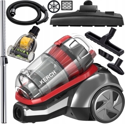 ODKURZACZ CYKLONOWY BEZWORKOWY KERCH DELTA 3999W 3L MOCNY + TURBOSZCZOTKA