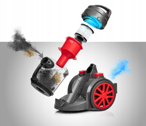 ODKURZACZ CYKLONOWY BEZWORKOWY TURBOSZCZOTKA 4000W REGULACJA MOCY ZWIJACZ
