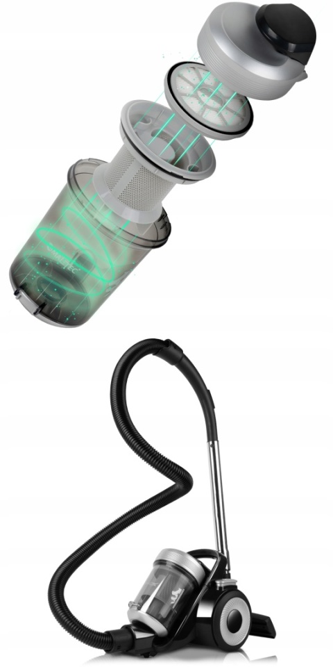 Odkurzacz CYKLONOWY MALTEC Bezworkowy LEKKI MOCNY CICHY 4000W