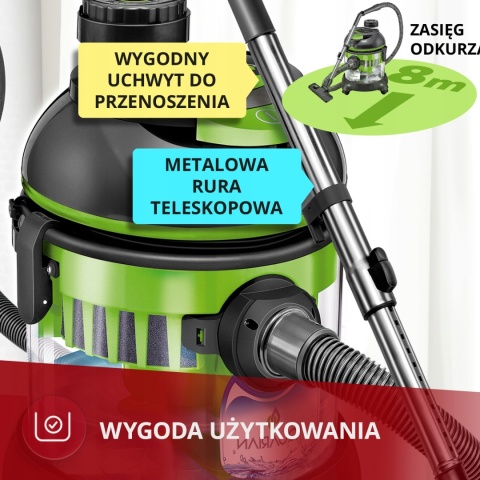 Odkurzacz z filtrem wodnym bezworkowy MPM Aquarian MOD-30 HEPA 2400W