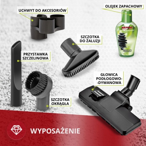 Odkurzacz z filtrem wodnym bezworkowy MPM Aquarian MOD-30 HEPA 2400W