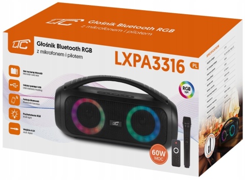 WYSOKIEJ JAKOŚCI GŁOŚNIK BLUETOOTH 2w1, USB/SD, MIC+PILOT, 4000MAH BASS