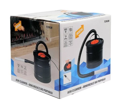 Odkurzacz Do Popiołu Kominka 800W 18L Dmuchawa Filtr Hepa I Materiałowy