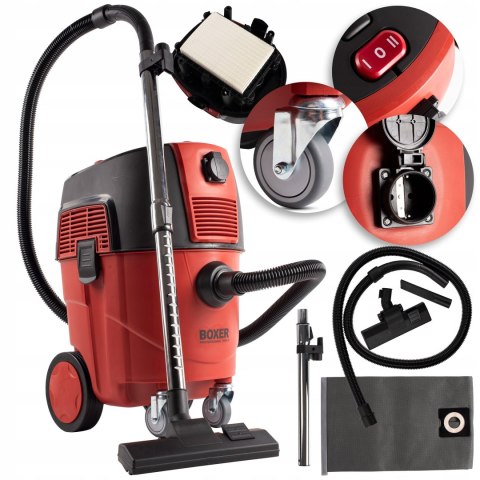 Odkurzacz Przemysłowy Boxer 4500W Auto Otrząs Filtra Gniazdo 2000W 35L