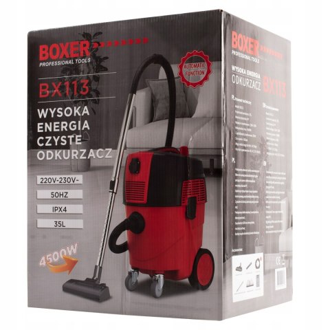 Odkurzacz Przemysłowy Boxer 4500W Auto Otrząs Filtra Gniazdo 2000W 35L