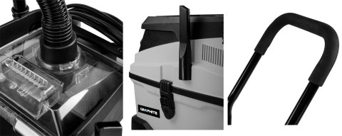 Odkurzacz Przemysłowy Graphite 59G610 1600W Filtr Wodny 30L Na Sucho Mokro
