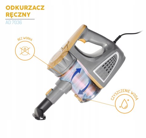 Odkurzacz Pionowy Ręczny Adler 800W Bezworkowy Cyklon Filtr Hepa 1.5L Lekki