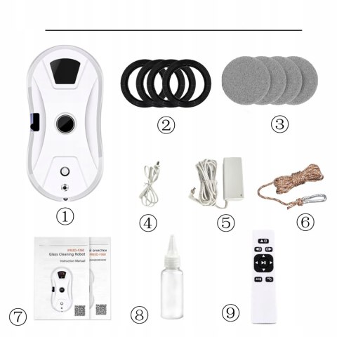 Ultra Slim Robot Do Mycia Okien Ultradźwięk Natrysk 30Ml 5600Pa Podwójna