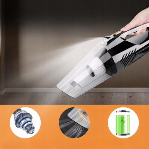 Odkurzacz Bezprzewodowy Ręczny 8000Pa Hepa Dc12v Do Auta I Domu Led 30Min