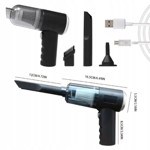 Odkurzacz Ręczny 2W1 Bezprzewodowy Usb 40Min Z Filtrem Hepa I Dmuchawą