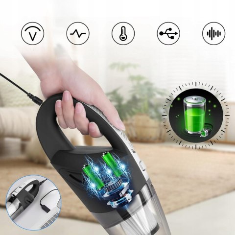 Odkurzacz Ręczny 90W Bezprzewodowy Do Domu I Samochodu, Filtr Hepa, 2500Mah