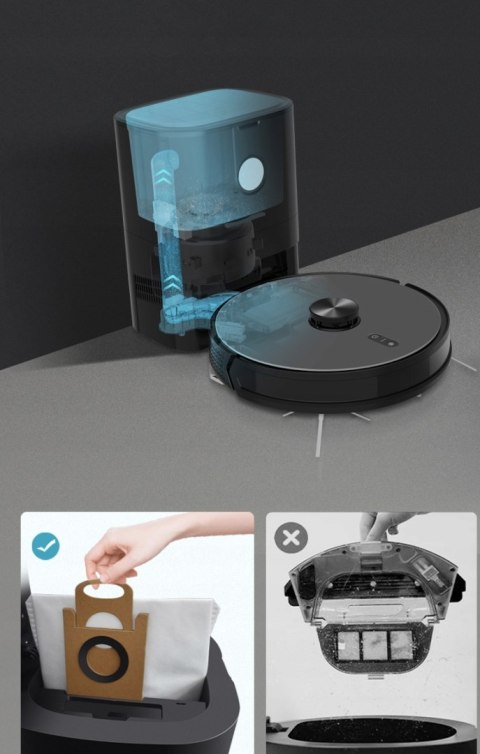 Robot Sprzątający Puron Pr12 Pro 4000Pa, Stacja 3,2L, Mop I Uv, Laser 360°
