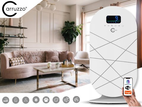 Oczyszczacz Powietrza Carruzzo Smart Wifi Hepa Uv Do 50M², Automatyczny