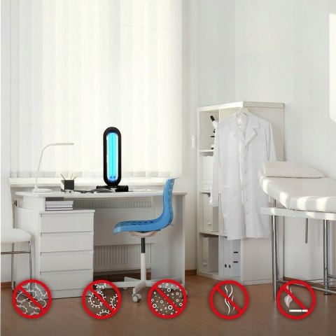 Przenośna Lampa Uv-C 38W Z Ozonowaniem I Pilotem Dezynfekcja Powietrza 60M2