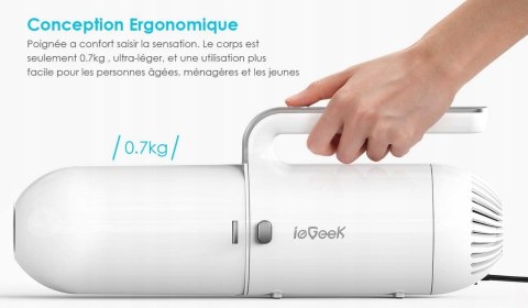 Ręczny Odkurzacz Samochodowy 12V Iegeek 130W, 8000 Pa Filtr Hepa Skuteczny