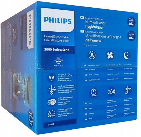 Nawilżacz Powietrza Philips Hu4814/10 Nanocloud 2L Bezplamowy Do 40 M²