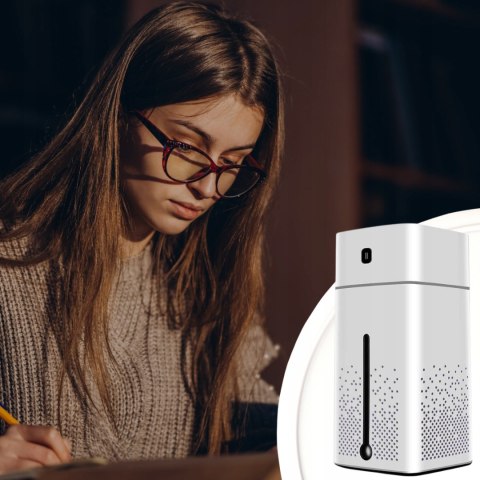 Nawilżacz Powietrza Z Aromaterapią 1000Ml + 12 Olejków Eterycznych Ddk