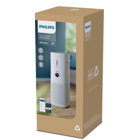 Oczyszczacz Powietrza 2W1 Philips Ac3737/10 Filtr Hepa, Antydym, Cichy